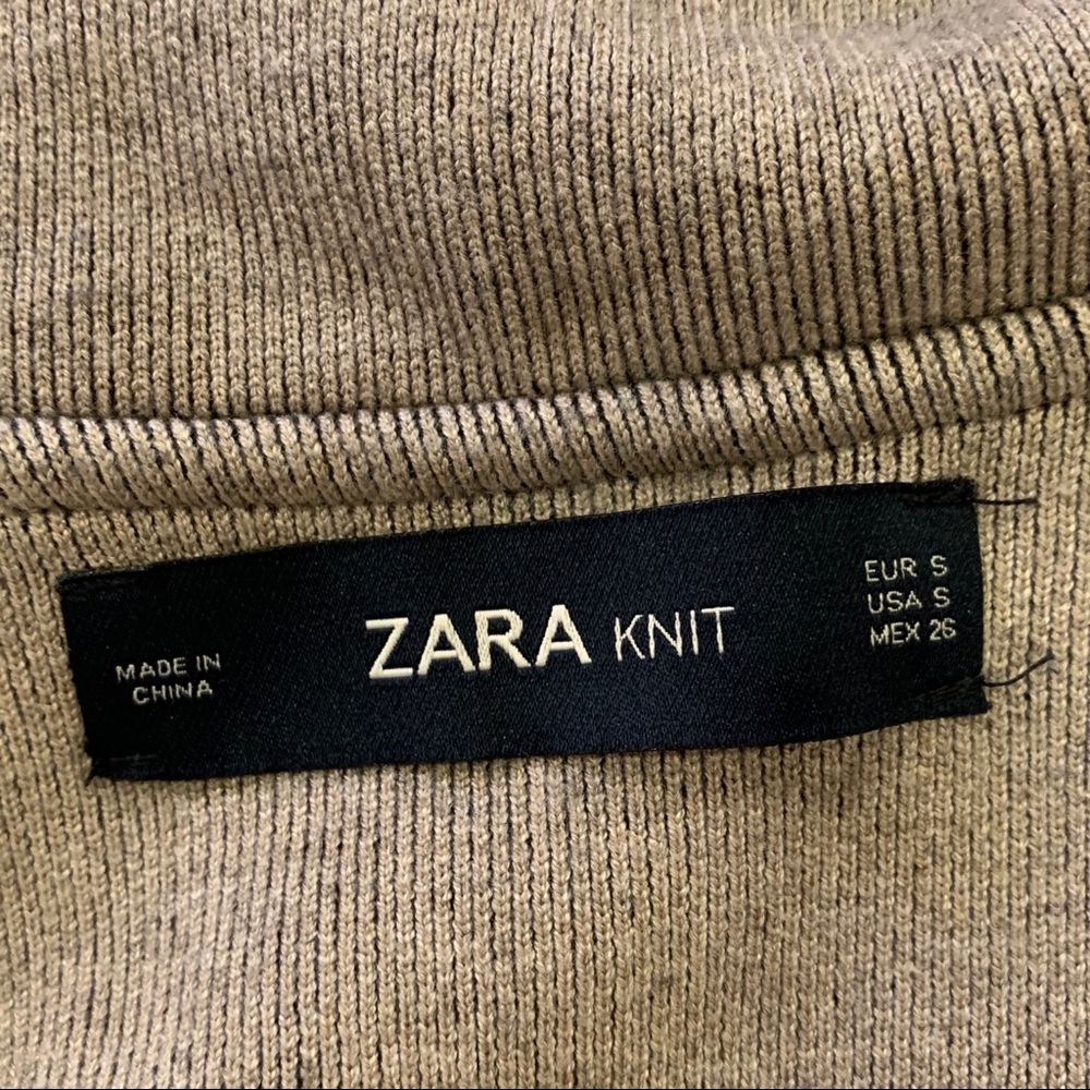 Zara Knit Long Cardigan Open Front Lapel Sweater - Picture 3 of 8